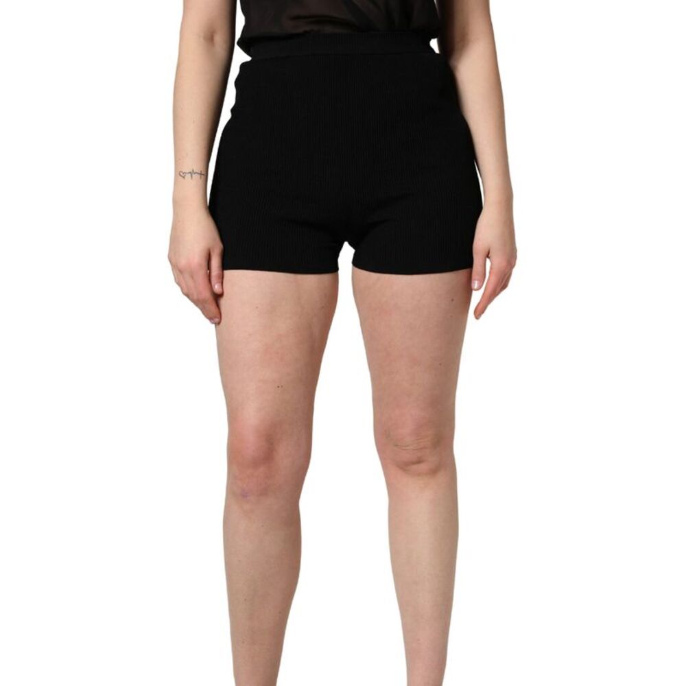 Dolce & Gabbana Black Viscose High Waisted Hot Pants Women's Shorts